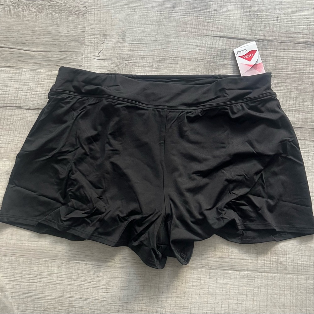 NWT Lands End Women's Smoothing Control Curvy 3 Inch Swim Short Black Size 14 - Picture 4 of 7